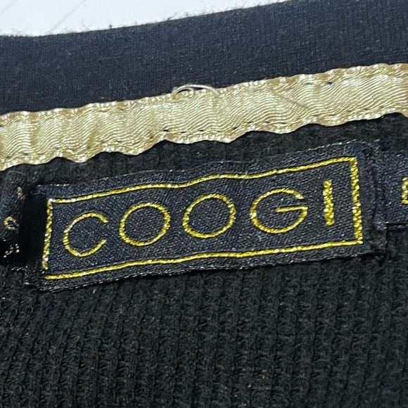 COOGI Black Long Sleeve Henley with Gold Embroidery - Picture 4 of 9